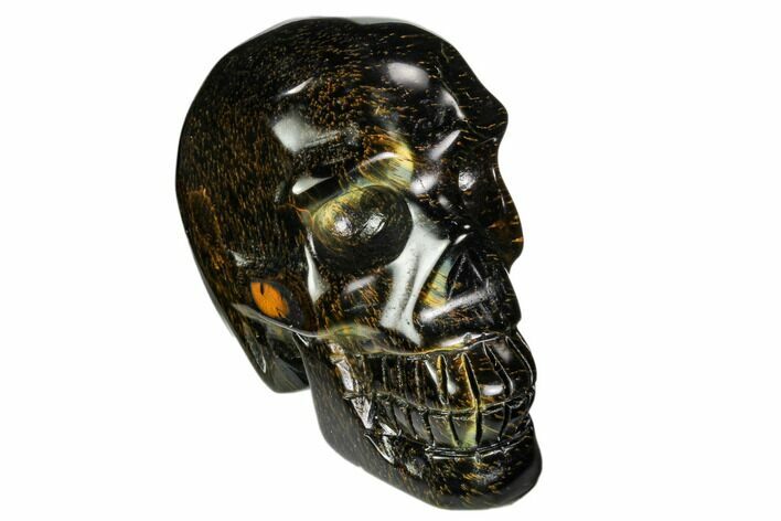 Polished Tiger's Eye Skull - Crystal Skull #111804